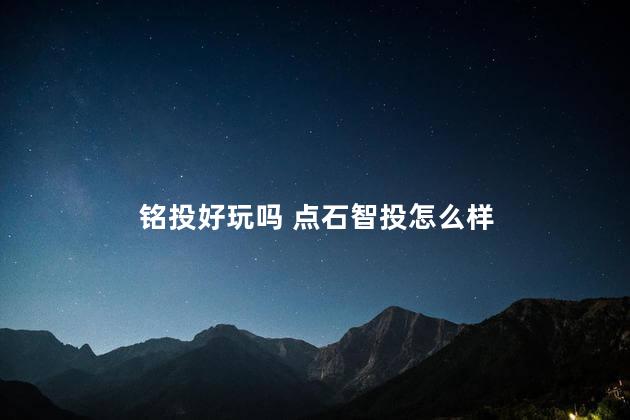 铭投好玩吗 点石智投怎么样